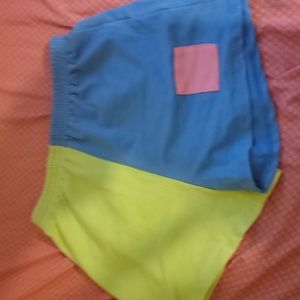 Two toned sweatshorts from Shein, size medium, half blue half green